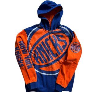 NBA New York Knicks Basketball Hooded Zip-up Sweatshirt EUC Size YXL 18/20